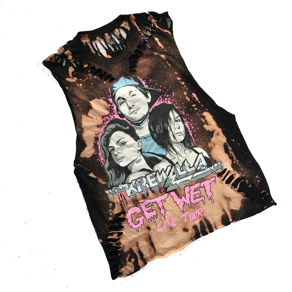 bleached distressed Krewella tank